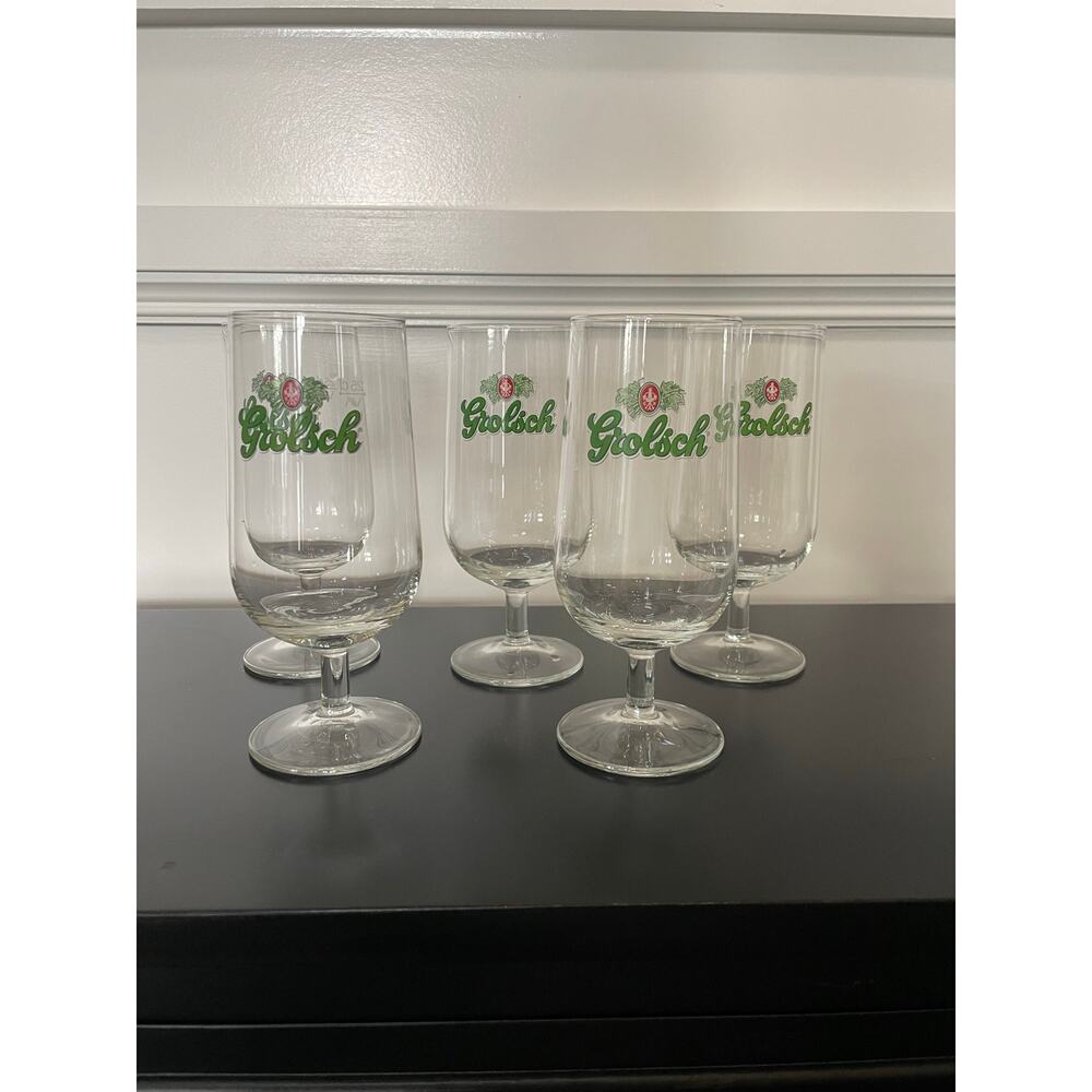 Vintage Grolsch Glass Goblets – Set of 6
